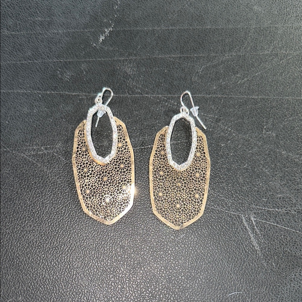 Buckle Gold and Silver Geometric Dangle Earrings
